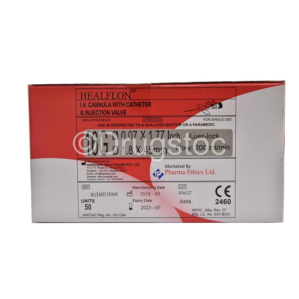 Healflon IV Cannula 16G x 50 (Grey)