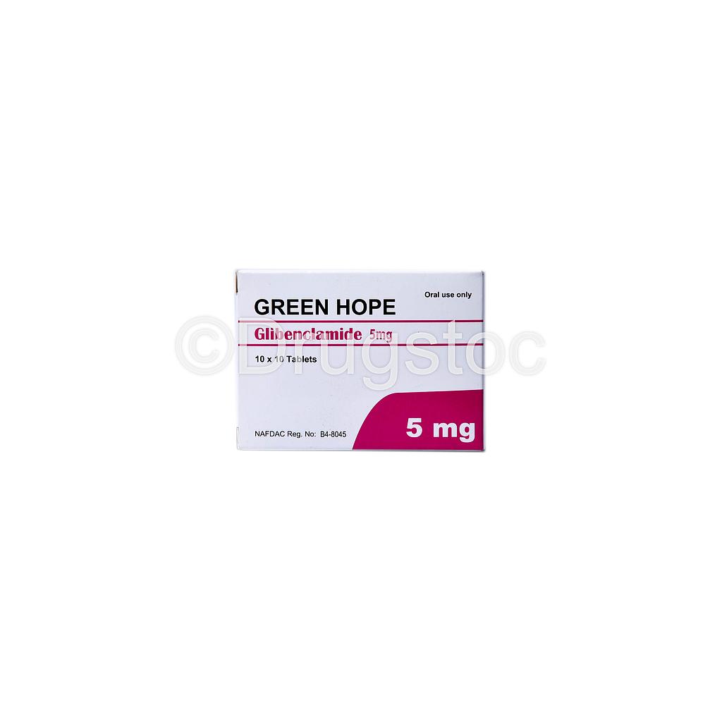 Green Hope Glibenclamide 5mg Tablets x 100''
