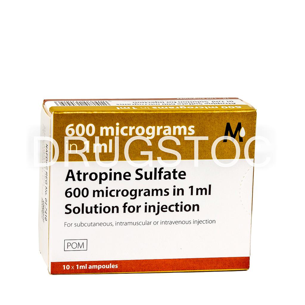 Atropine 600mcg Injection x 10 Ampoules