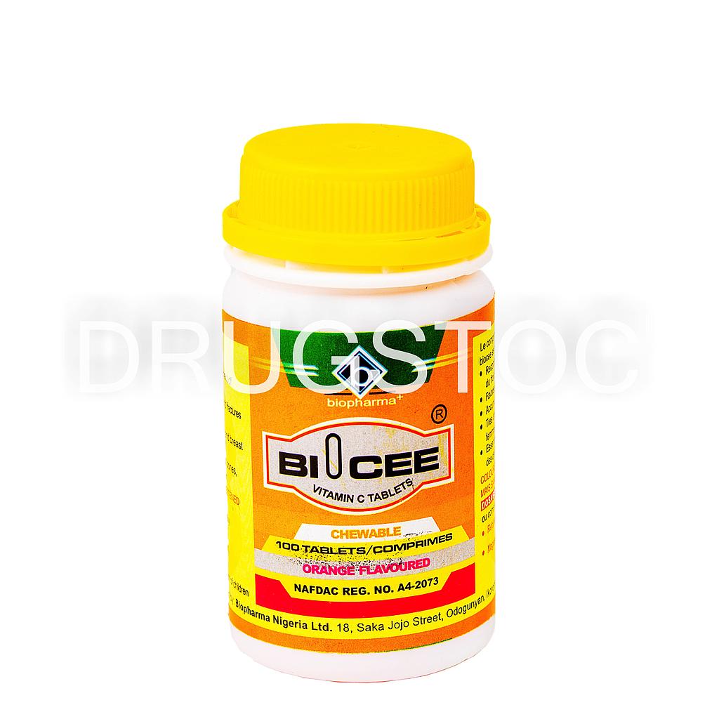 Biocee Vitamin C Chewable Orange Flavour 100mg X 100