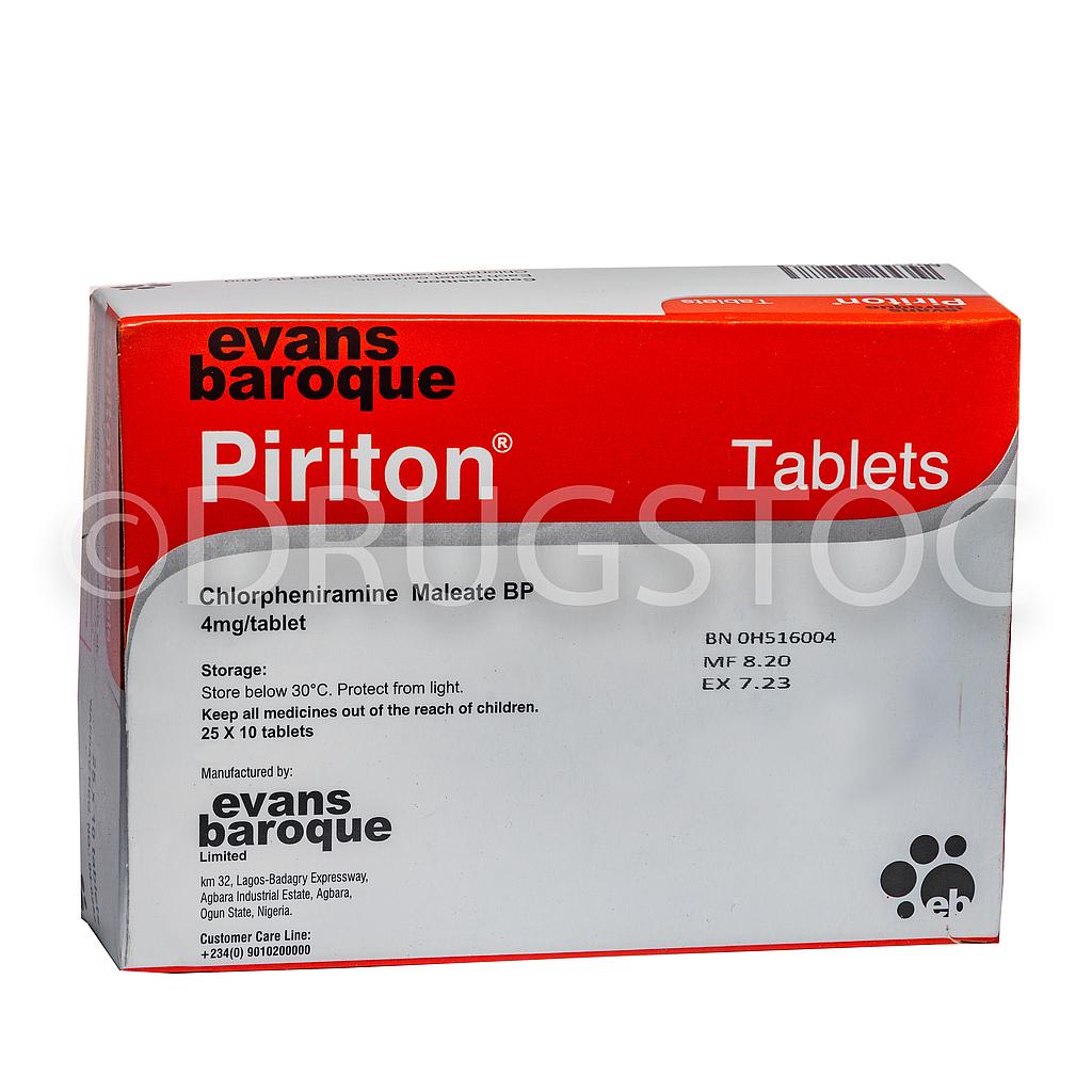 Evans Piriton 4mg Tablets x 250''