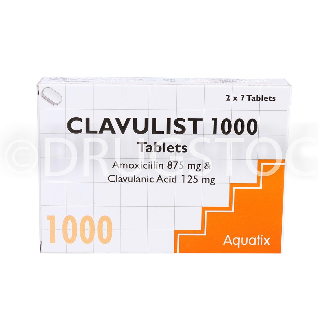 Clavulist 1000mg Tablets x 14''