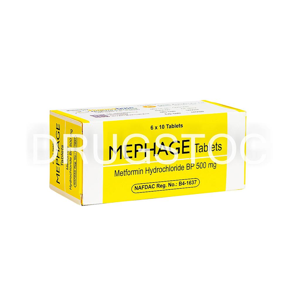 Mephage 500mg Tablets x 60''