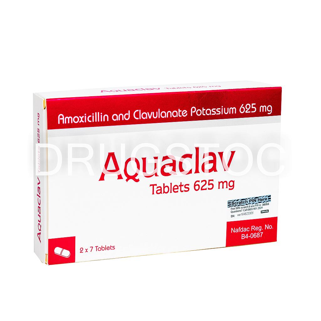 Aquaclav 625mg Tablets x 14''