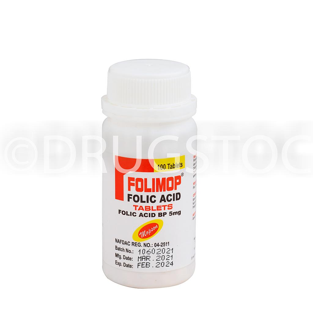 Folimop Folic Acid 5mg X 100