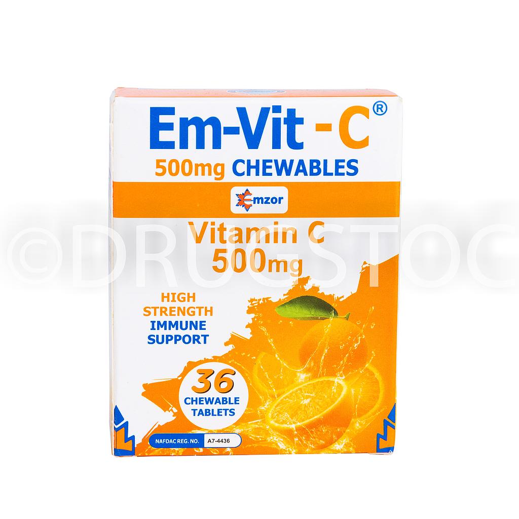 Em-Vit-C Chewables 500mg X 36