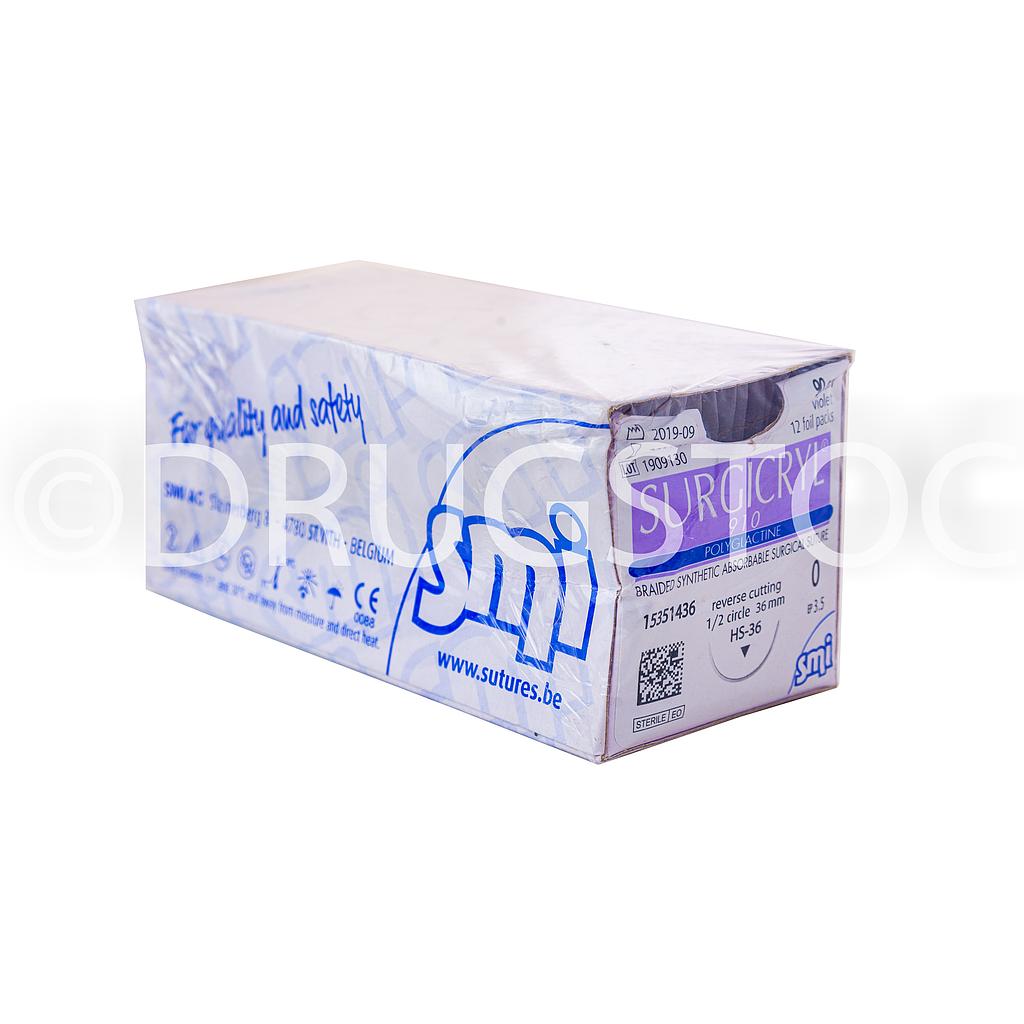 Smi Surgicryl Polyglactine Surgical Suture 0 Cutting needle