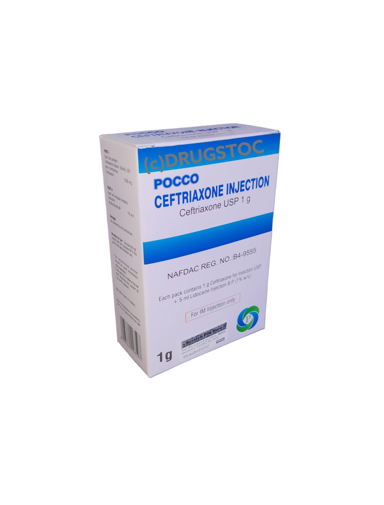 Pocco Ceftriaxone 1g Injection (IM) x 1 Vial