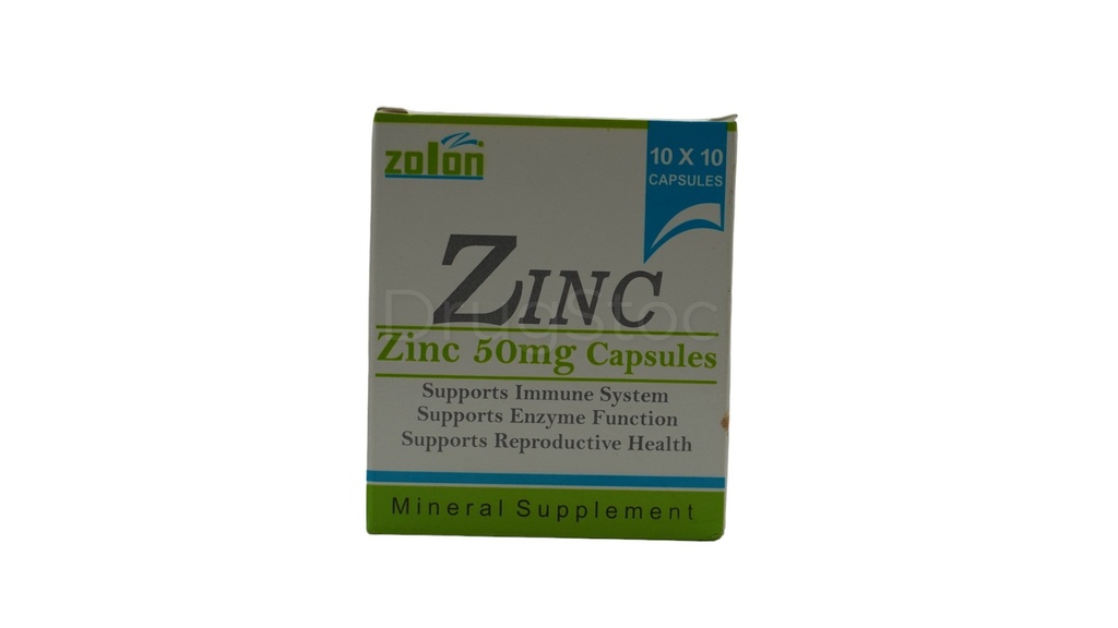 Zolon Zinc 50mg (10 Capsules x 10 Blister Packs)