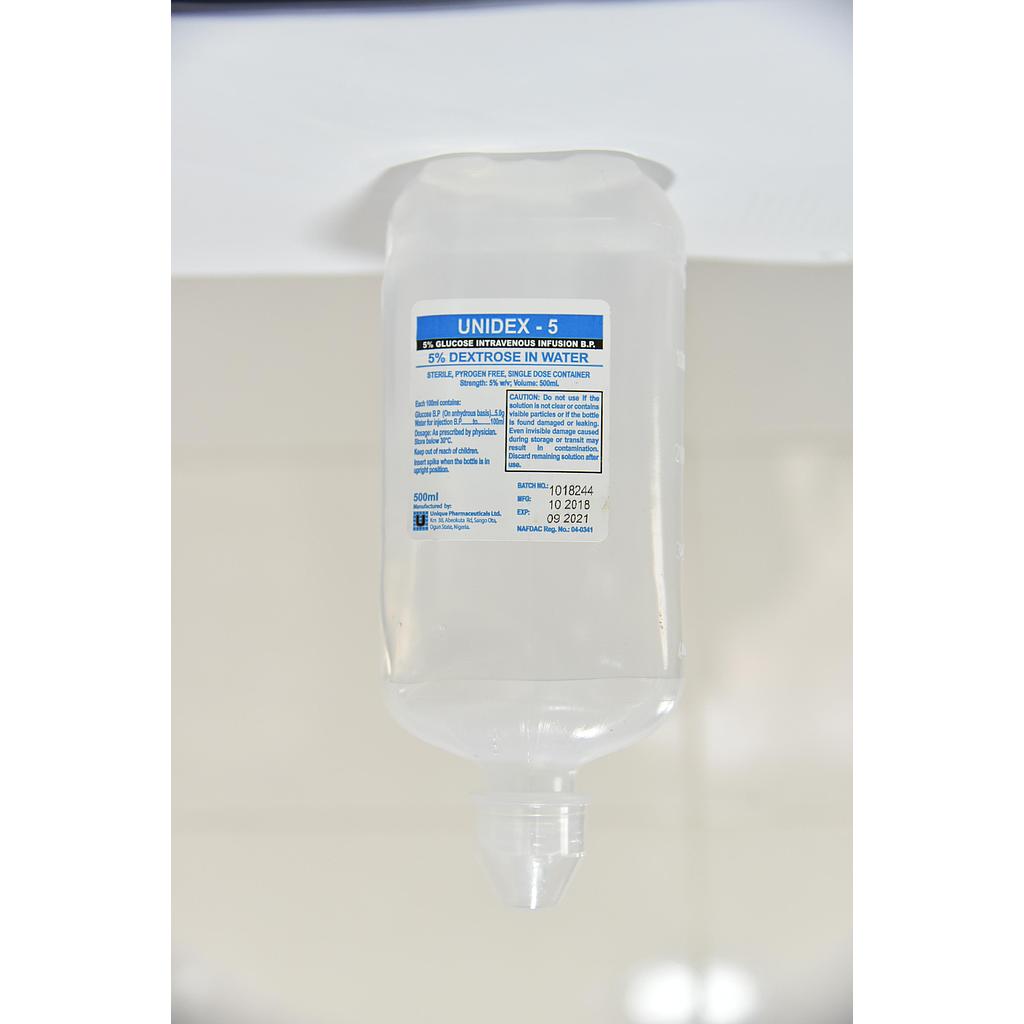 Unidex-5  5% Dextrose water X 500mL