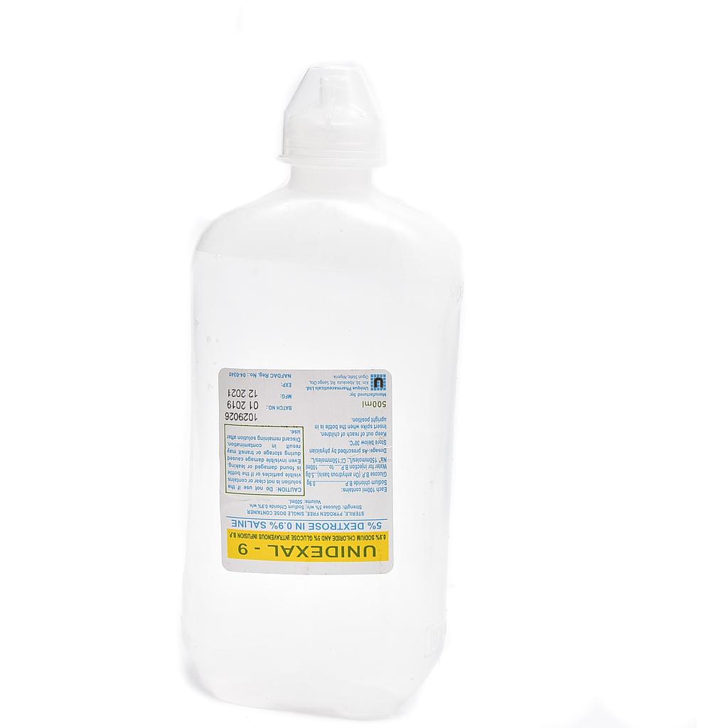 Unidexal-9 5% Dextrose Saline X 500mL