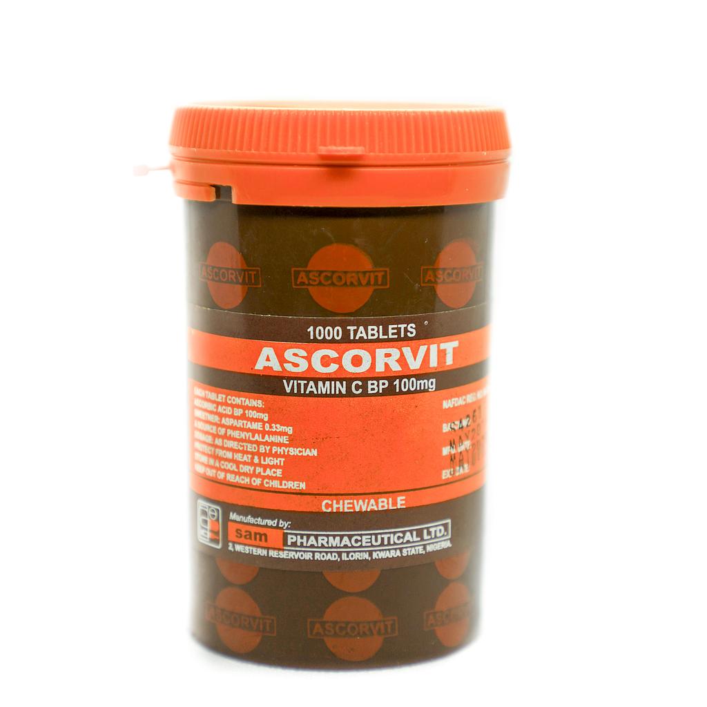 Ascorvit Tab 100mg X 1000 Coloured