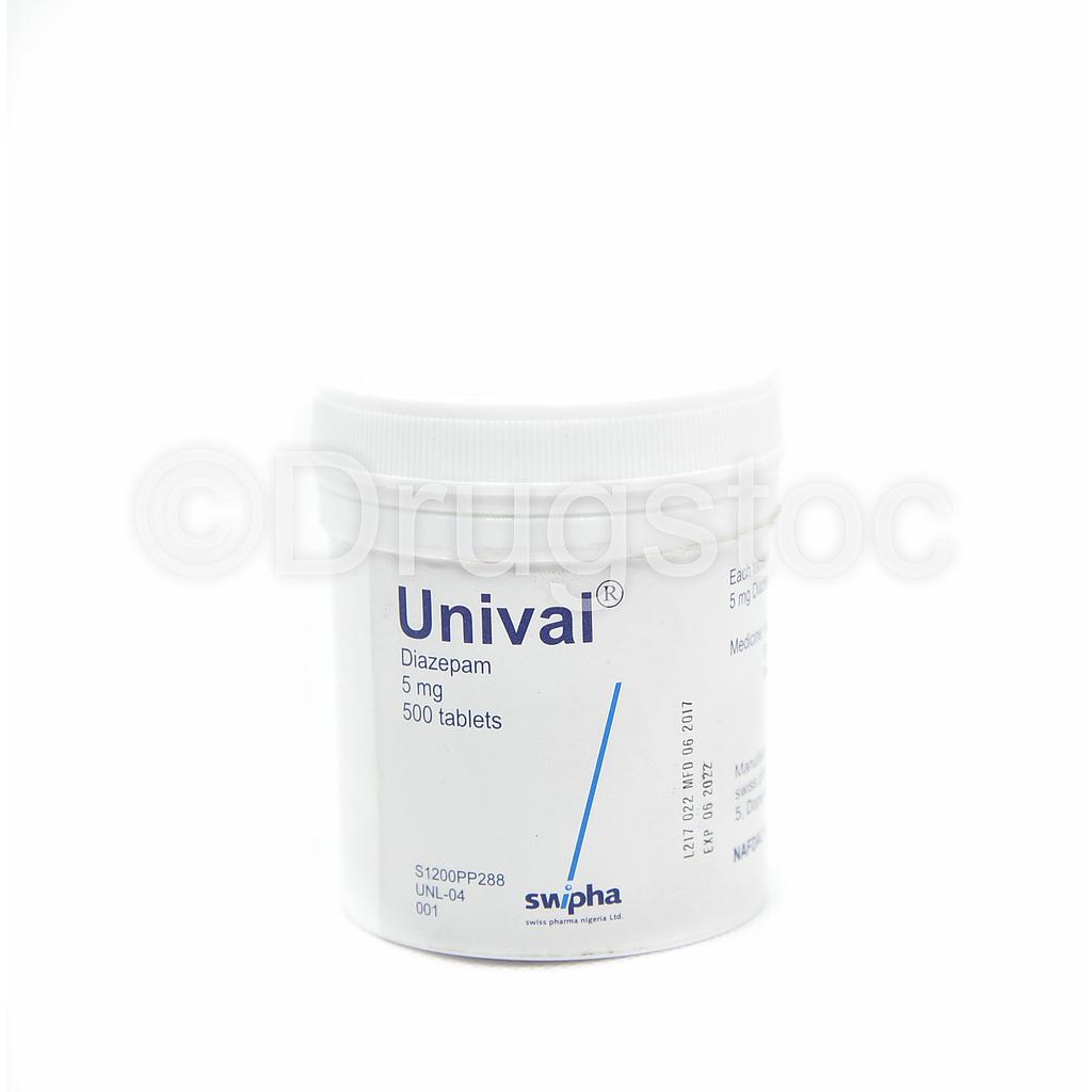 Unival 5mg  Tablets x 500'' (Controlled)