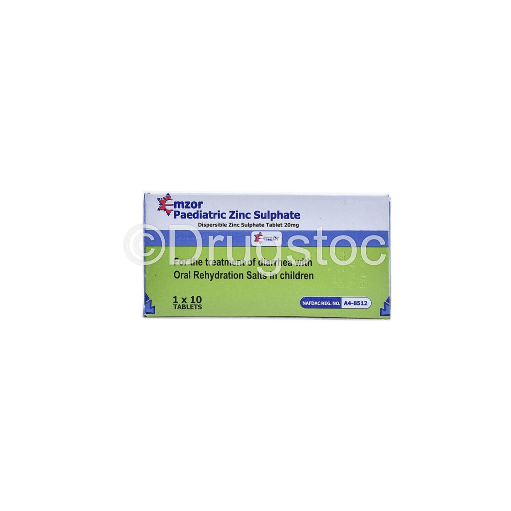 Emzor Paediatric Zinc Sulphate 20mg x 10