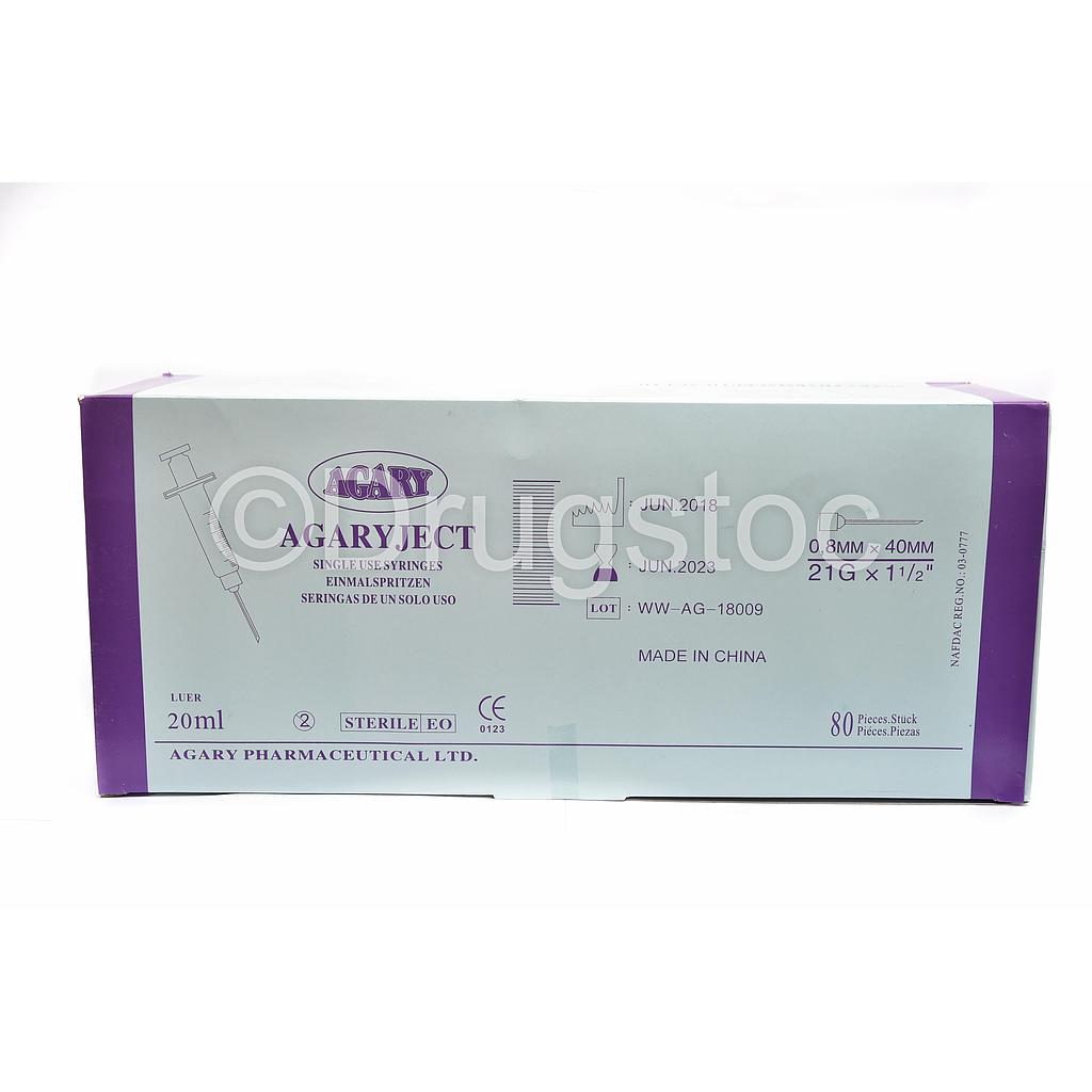 Agaryject 20mL Needle & Syringe x 80