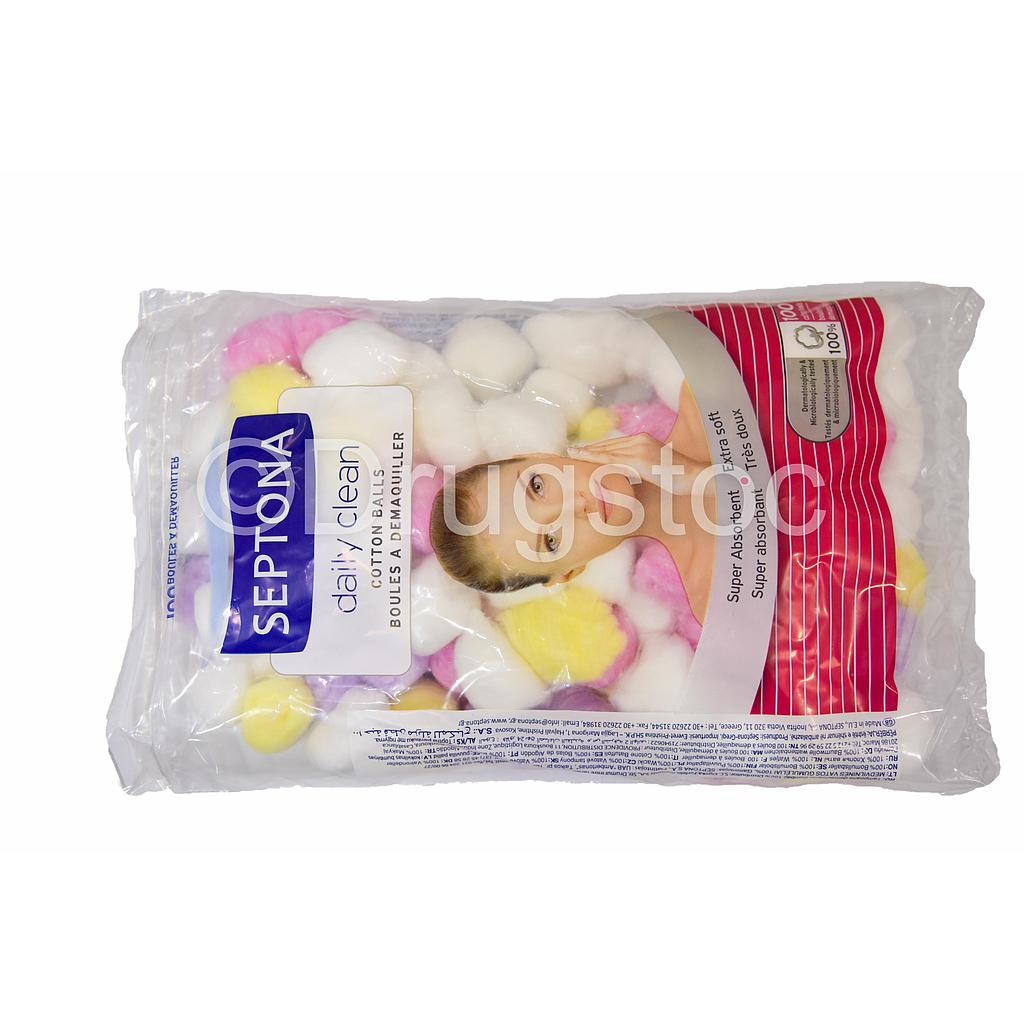 Septona Colour Cotton Balls Plastic Bag x 100 ''