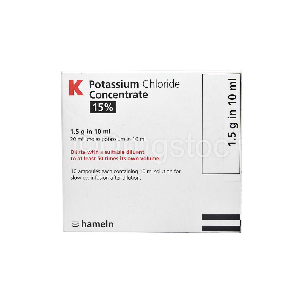 Potassium Chloride 15% Injection x 10 Ampoules