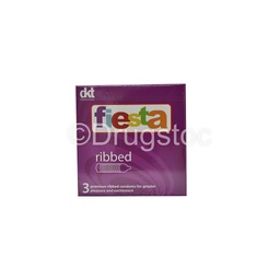 [DSN000993] Fiesta Condom Ribbed x 3