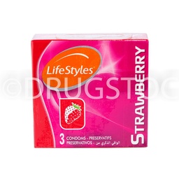 [DSN002551] LifeStyles Strawberry Latex Condom X3