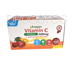 [DSN003010] Evergreen Vitamin-C 500mg Chewable Tabs (10 x 10 Blister Packs)